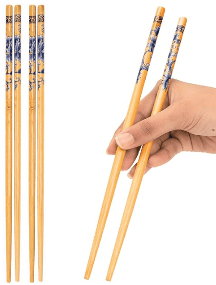 Pair of traditional Japanese chopsticks on a white background