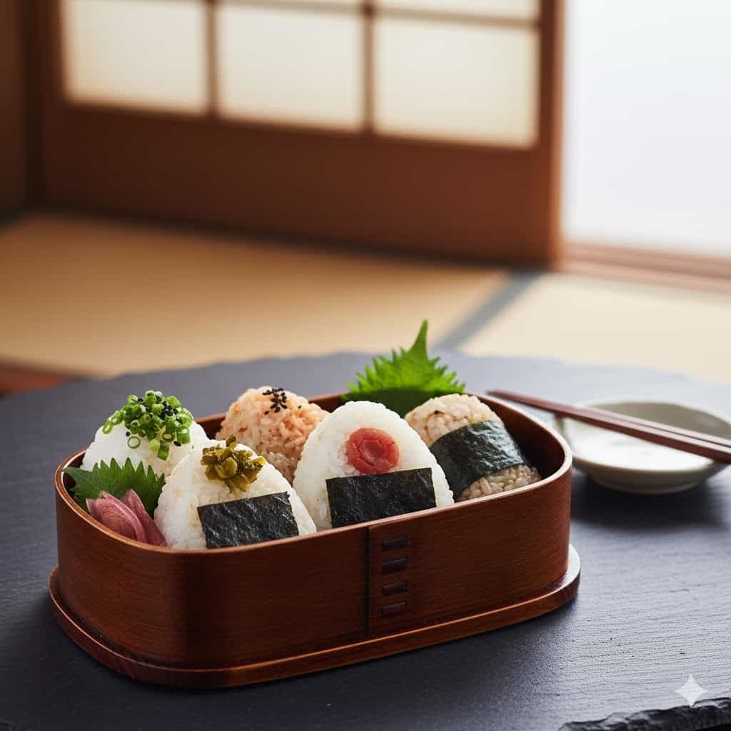 Japanese onigiri rice balls wrapped in nori seaweed