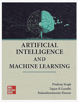 Artificial Intelligence and Machine Learning graphic with icons and text