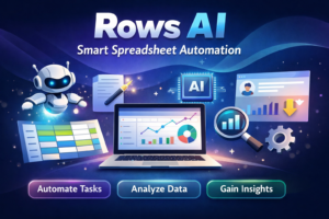 Illustration of AI tools and intelligent agents analyzing financial data with charts, graphs, and digital analytics dashboards.
