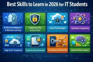 Best skills to learn in 2026 for IT students infographic