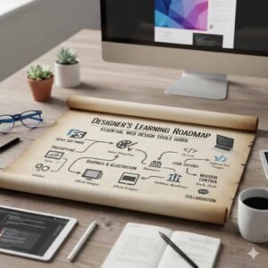 Designers learning roadmap with essentiaDesigners learning roadmap with essential web design tools.l web design tools.