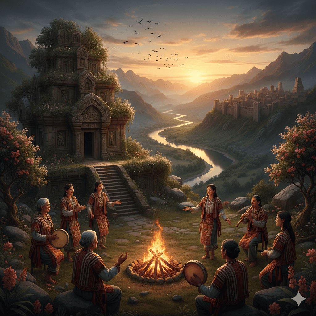 Cultural heritage symbols representing traditions and history