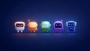 Infographic comparing ChatGPT, Gemini, Claude, Meta AI, and DeepSeek features, pricing, and ratings